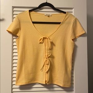 Madewell yellow gingham tshirt